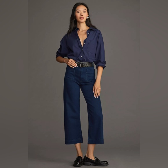 Anthropologie Denim - Anthropologie The Colette Denim Cropped Wide-Leg Jeans by Maeve Minimalist in 28